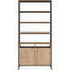 Ambrose Rustic Oak / Black Modular Bookcase, Large